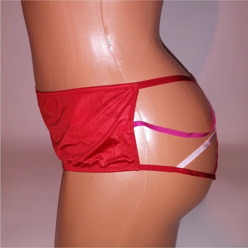 Victoria's Secret Strappy Heart Panty - Red and Pink - Picture 3 of 3